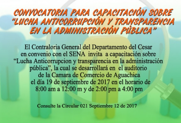 Capacitaci&oacute;n Lucha Anticorrupci&oacute;n y Transparencia en la administraci&oacute;n publica Aguachica