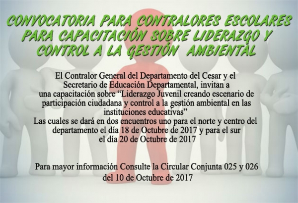 Capacitaci&oacute;n sobre Liderazgo Juvenil y Control a la Gesti&oacute;n Ambiental para Contralores Escolares