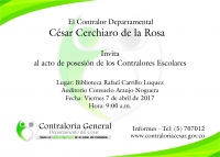 Acto de Posesi&oacute;n de Contralores Escolares